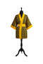 Yellow Floral Patterned Midi Length Viscose Women's Kimono