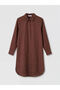 Brown Oversize Linen Women's Shirt Tunic - 5