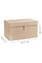 Set of 2 Maxi Size Storage Boxes - Multi-Purpose Organizer Storage Box with Lid 50X40X30Cm Beige - 5