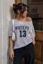 Karmelanj Boat Neck Oversize Printed T-Shirt Mg2824