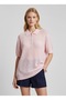 Women's Polo Collar Mesh Detailed Oversize Knitwear Blouse - 2