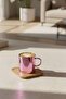 2-Person Mirrored Glass Coffee Cup Pink
