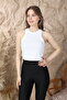 Women's Compact Combed Cotton Camisole Ribbed Tank Top Crop 95% Cotton 5% Elastane - 6