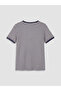 Crew Neck Glittery Striped Girls' T-Shirt - 3