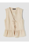 Nevavm Contrast Linen Blend Women's Vest - 5