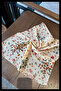 Beige Floral Patterned 45X45 Summer Chiffon Scarf |   Women's Neck Hair Bag Accessory - 3