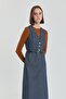 Denim Look Belted Sports Gilet - Indigo - 3