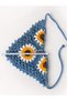 Hand Knitted Sunflower Motif Bandana - Hair Accessory - Hair Band - 2