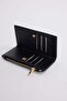 Women's black wallet with zipper and interior snap closure - 3