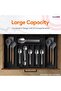 Expandable Silverware Drawer Organizer with 8 Compartments – Adjustable Cutlery Tray (Black) - 5