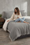 Valmia Double 4-Layer Muslin Bedspread 220X230 cm Buldan Handmade Unfilled Fringed Bedspread - 4