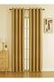 Linen Black Out Mustard Yellow Color Rustic Curtain Eyelet Ring Pipe Ring Decorative Curtain