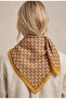 Ilmek Pattern 94X94Cm Viscose Modal Scarf - 4