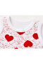 Heart Patterned Strappy Baby Bodysuit 100% Cotton - 5