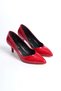 Stiletto Red Patent Leather Pointed Toe Closed 5 cm Thin Heel V-Toe New Season - 4