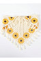 Bohemian Rural Tasseled Floral Knitted Hair Bandana - Summer Beach Vacation Perforated Mesh Triangle Knitted Bandana - 4