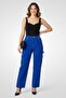Women Wide Leg Solid Non Stretchable Jeans, Blue - 2