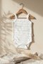 Aria White Scallop Embroidered 100% Cotton Strappy Baby Bodysuit - Boho Style Organic Textured Summer Bodysuit - 3
