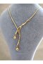 Design Gold Color Double Metal Ball Figured Necklace - 4