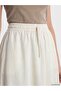 Lcw Modest Elastic Waist Linen Blend Flared Skirt - 3