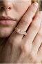 Pink Quartz Ring Adjustable Copper Top Plated Natural Stone Ring Gold Color - 2