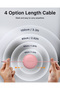 Powerlink YoYo Retractable Type-C to Type-C Cable - 60W PD 3.0 Super Fast Charging, Dual-Way, 3A, 1M - Pink - 4