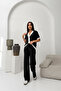 Women's Premium Modal Fabric Striped V-Neck Wide Leg Stylish Two-Piece Set - 2