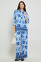 Floral Print Shirt with Classic Collar and 3/4 Sleeves - 2