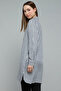 Striped Shirt Tunic with Classic Collar and Long Sleeves - 3