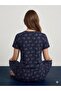 Summer Women's Patterned Combed Cotton Pajama Set - 4