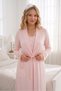 New Season Powder Shawl Collar Lace Detailed Buttoned Special Design Long Sleeve Maternity Nightgown 2-Piece Set - 3