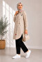 Embroidery Detailed Text Printed Hijab Tunic Shirt - 4