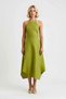 Women's Halter Neck Asymmetrical Mini Woven Dress %100 Linen Sleeveless Summer Relaxed Fit Casual Modern - 4