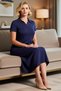 Women's Plus Size Polo Collar Short Sleeve Midi A-Line Lycra Cotton Flexible Comfortable Casual Dress Modern - 3