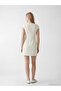 White Square Collar Tweed Mini Dress - 4