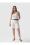 White regular fit women's jean shorts - 2