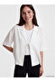 White Front-Tie Women's Beach Shirt
