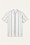 100% Cotton Striped Short Sleeve Ecru Shirt G4151Ax26Sm - 5
