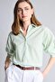 100% Cotton Regular Fit Striped Long Sleeve Mint Green Shirt H7942Ax26Sm