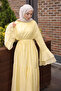 Yellow Sleeveless Layered Waist Tie Dress - 3