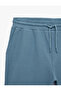 Cotton Pocketed Textured Bermuda Shorts with Lace-Up Waist - 5