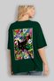 For the Love of Cats 124 Cat Printed Green Oversize T-Shirt 100% Cotton Unisex Cat Lover Premium Design - 3