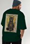 97 Cats for Cat Lovers Printed Green Oversize T-Shirt 100% Cotton Unisex Cat Lover Premium Design - 7