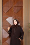 Laser Cut Stone Detailed İkbal Ferace (Bitter Brown) - 2