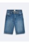 Corvin Mid Waist Regular Mid Indigo Jean Bermuda