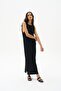 Black Buttoned Knitwear Maxi Dress - 7