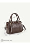 Wrinkled Textured Brown Shk310 Double Zipper Detailed, Lined, Modern Design Hand, Arm and Shoulder Bag - 7