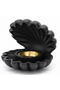 Black Shell Incense Burner — Matte Finish with Gold Brass Insert | 14 cm