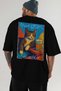 For the Love of Cats 62 Cats Printed Black Oversize T-Shirt 100% Cotton Unisex Cat Lover Premium Design - 6