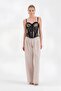 Women's Lace Detailed Corset with Covered Chest Part and Underwire Design - 3